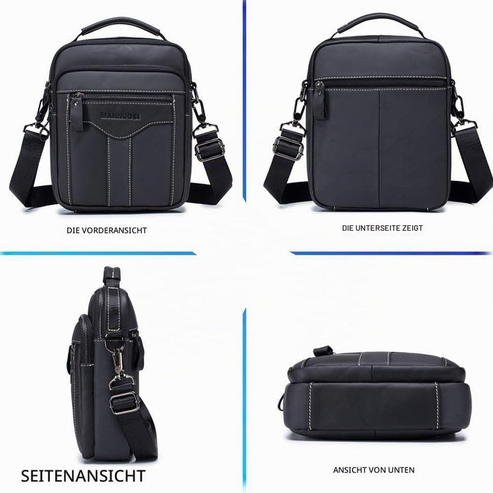 MANNUOSI Herren Schultertaschen business Freizeit Henkeltaschen echtleder vintage Handtaschen Einhei