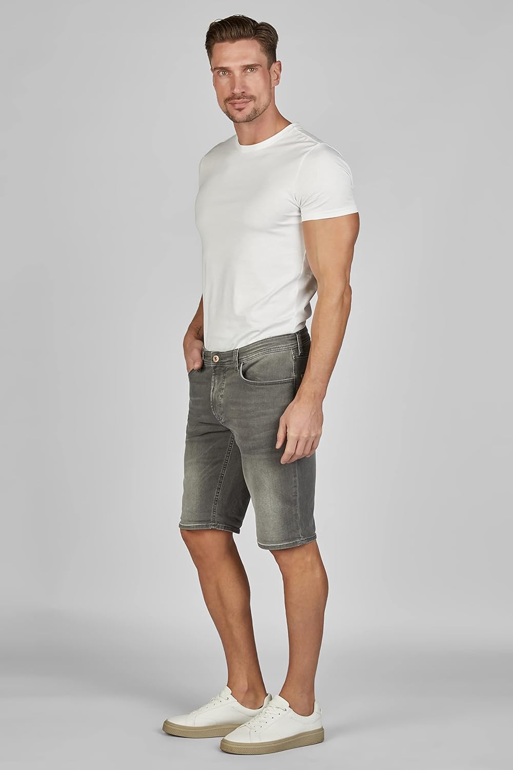 Hattric Herren 5-Pocket-Shorts Jogg-Denim Grey 29W Grau, 29W Grau