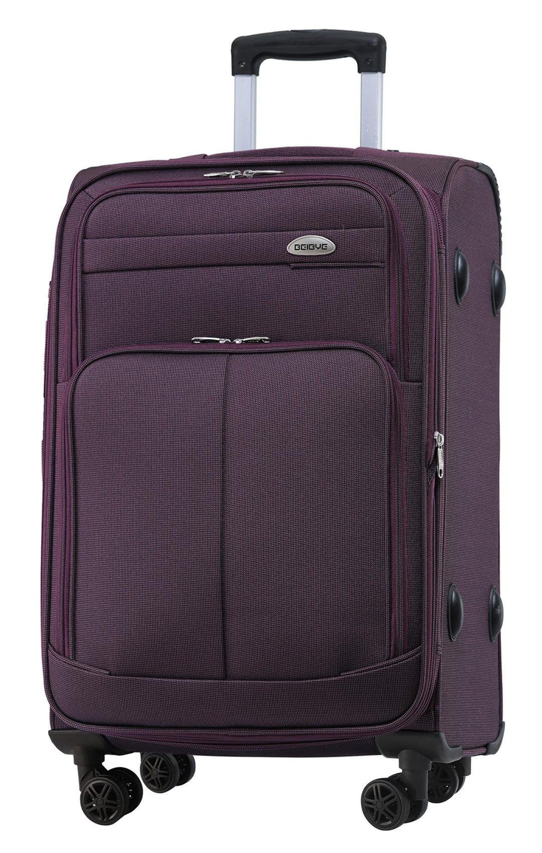 BEIBYE Leichter Stoffkoffer Kofferset Trolley Aussentaschen Dehungsfuge mehr Stauraum mit Zahlenschl