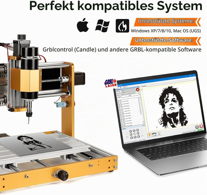 ANNOYTOOLS CNC-Fräsmaschine All-Metal 3018 2.0 PRO+ mit 500W-Spindel, Endschaltern und Not-Aus, 300