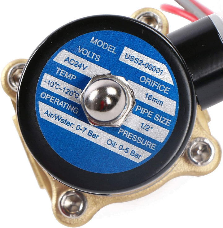 U.S. Solid 1/2" G 24V AC Messing Magnetventil Direktgesteuert für Wasser Luft Gas Öl NC Brass Soleno