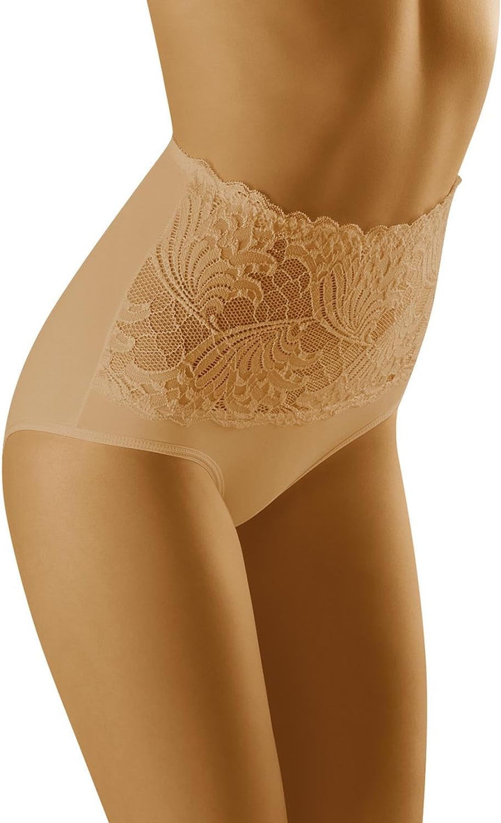 Wolbar Damen Sexy Shapewear-Slips Spitze Miederslip Hohe Taille Figurformende WB207 L (3-er Pack) Be