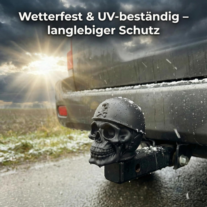 Totenkopf Anhängerkupplung Abdeckung – Schutzkappe für 50mm Kugelkopf – Schädel Design – Robuster Ku