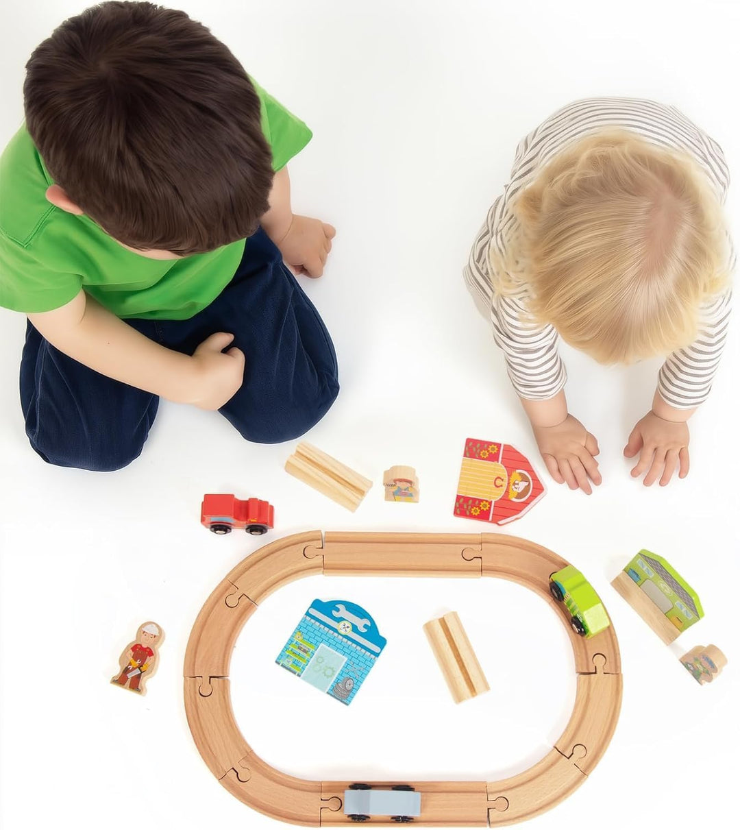 Holz Schiene Wagen Set Landwirtschaft, städtische Gesundheit Thema Kinder Spielzeug Holz Eisenbahn 3
