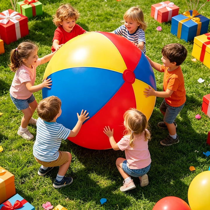 Beachbälle Ø 100 cm Gross, Riesen Aufblasbarer Wasserball, Aufblasbarer Riesen-Ball aus Robustem Gum