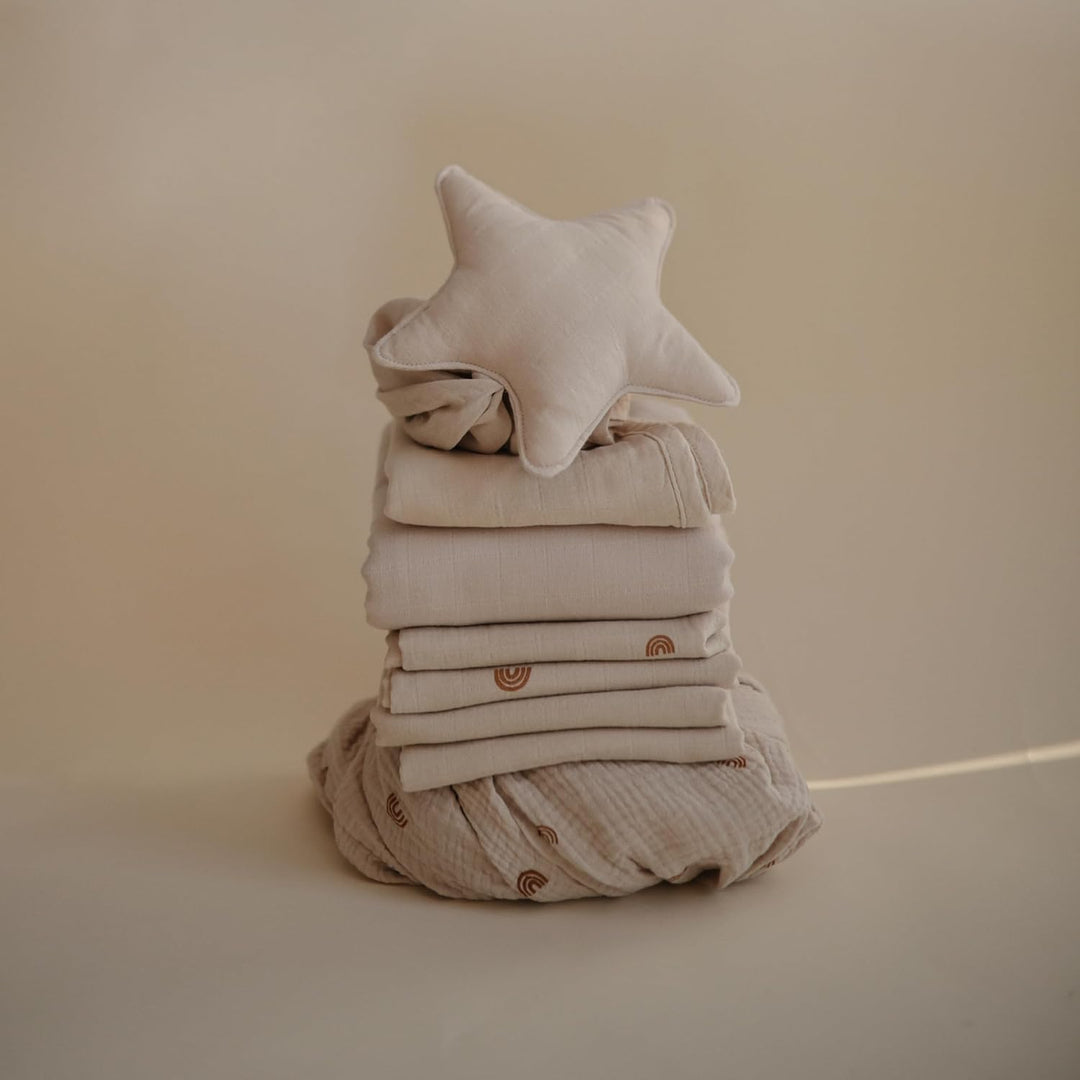 mushie Babytücher aus 100% Bio-Baumwolle, 59,7 x 59,7 cm (Nebel), 3er-Pack Fog, Fog