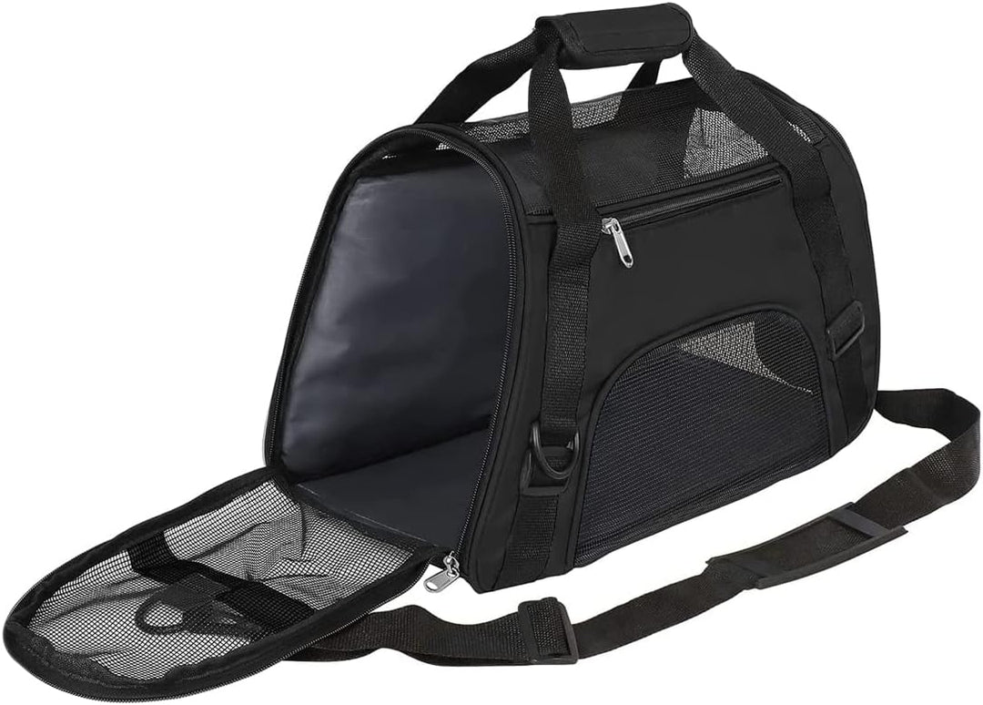 Hundetransportbox - Schwarz - M - 47 x 24.5 x 33 cm - Hundebox Hundetasche Katzenbox Autotransportbo