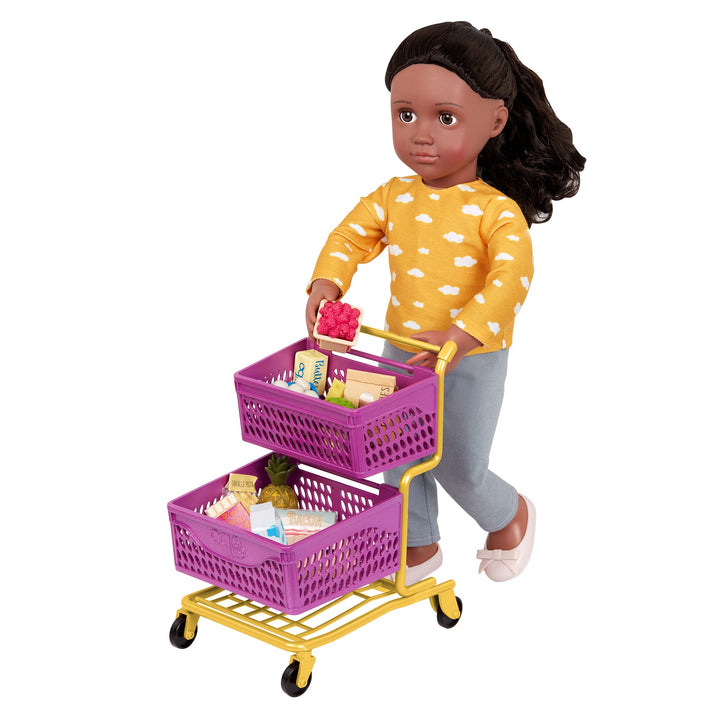 Our Generation - Auf dem Markt Einkaufswagen - Lebensmittelgeschäft Spielset - Spielzeug-Nahrung - 4