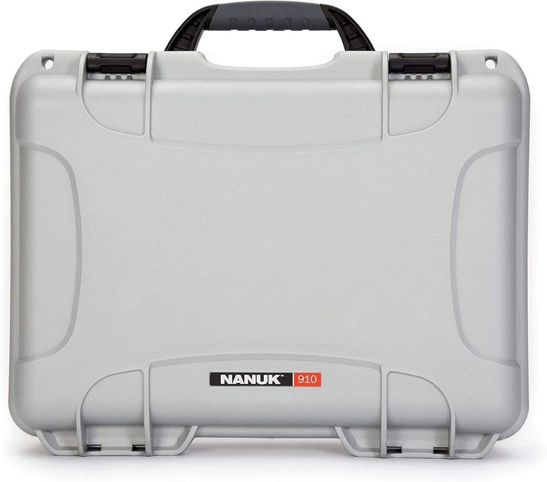 Nanuk 910 Wasserdichter Hartschalenkoffer Mit Plüschschaumeinlage - Silber Silber Cubed Foam Hülle,