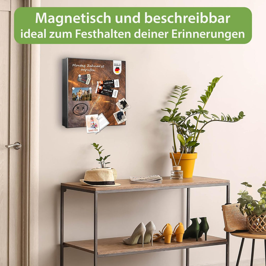 banjado Grosser Schlüsselkasten Metall - Schlüsselbox 30x30cm mit 32 Haken - Schlüsselkasten modern