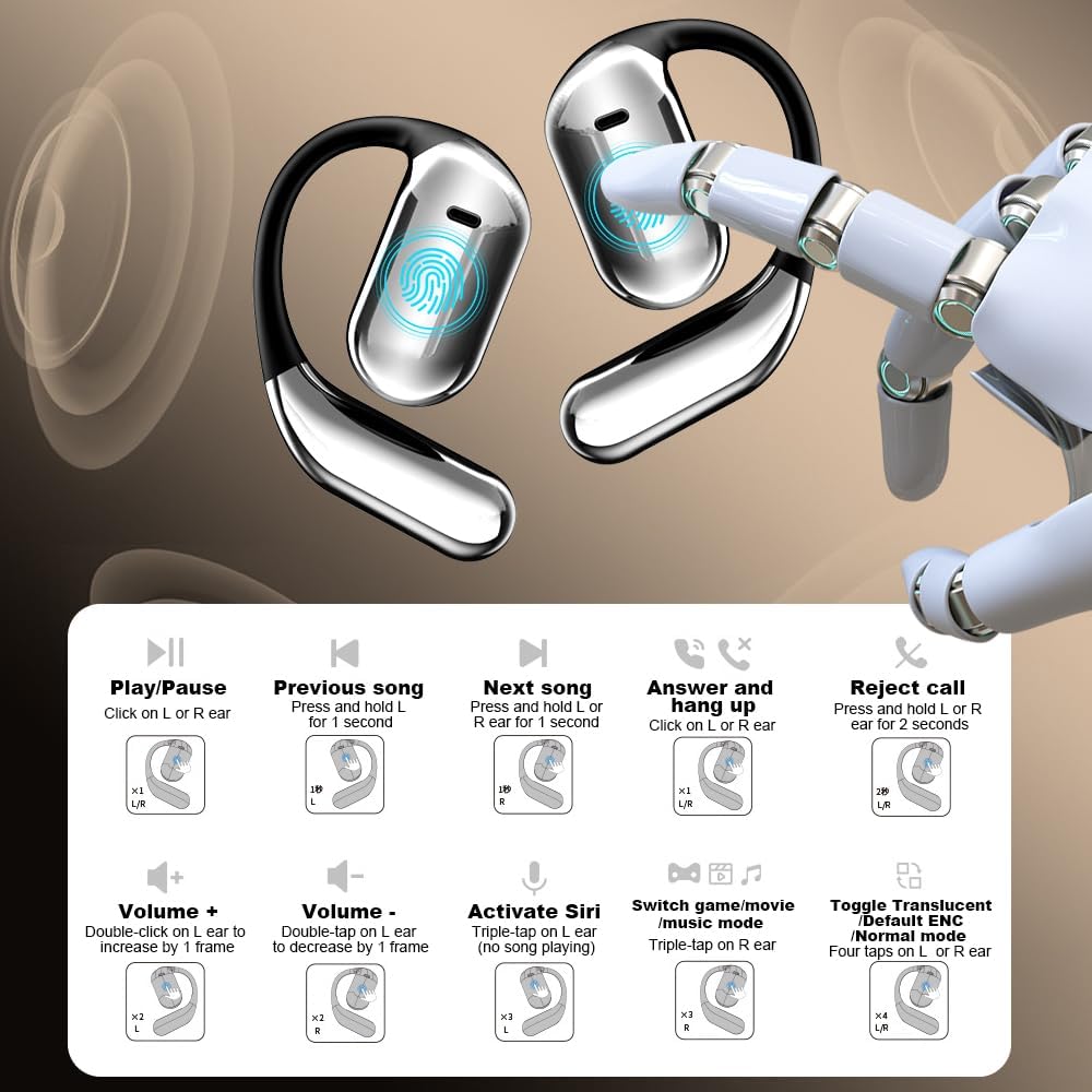 Bluetooth-Übersetzungs-Headset, LCD-Bildschirm Sport-Kopfhörer, Smart Ai Translation Headset, Überse