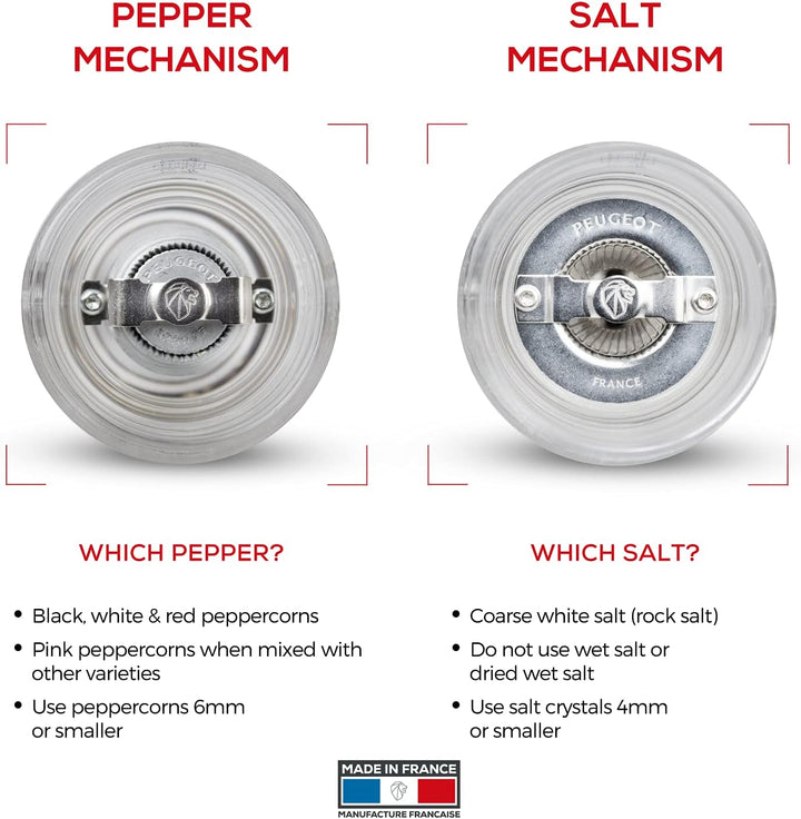 Peugeot Nancy Manuelle Salzmühle, Klassische Mahlgradeinstellung, Höhe: 30 cm, Acryl, Transparent, 9