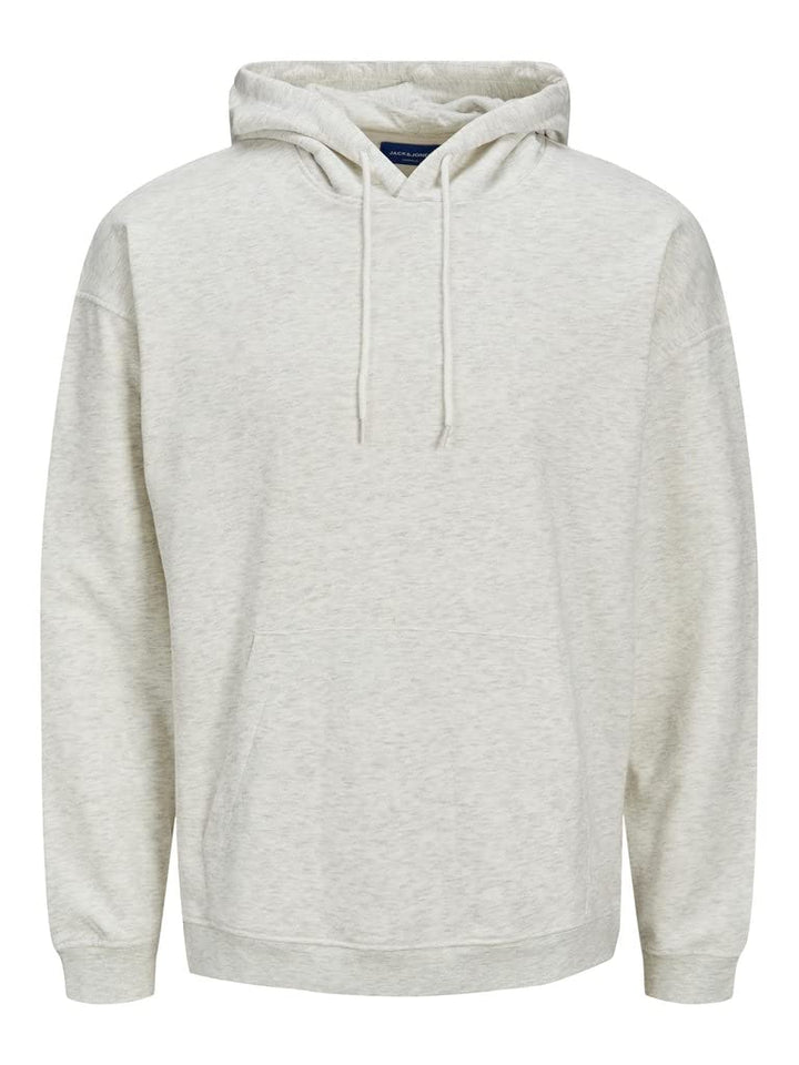 JACK & JONES Herren Jorbrink Sweat Hood Noos Kapuzenpullover S White Melange/Fit:cropped Box/Brushed
