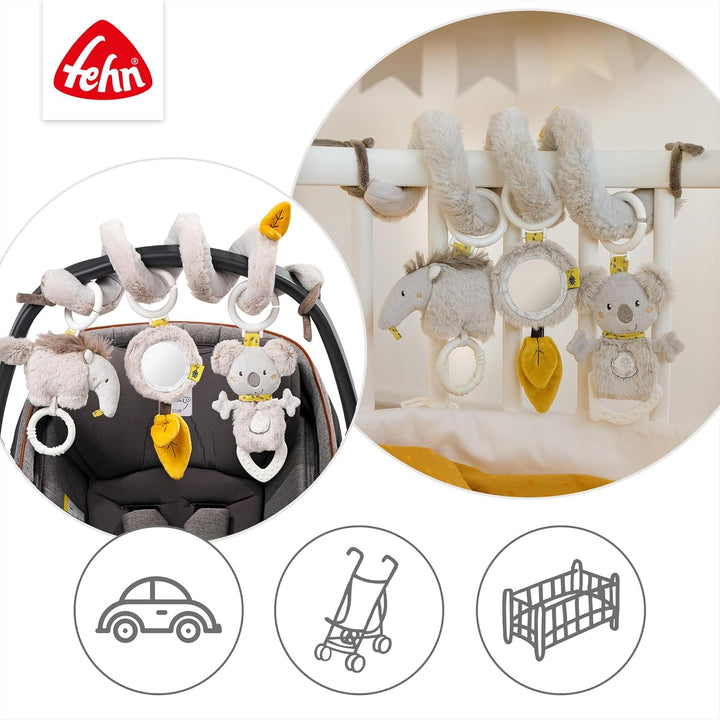 Fehn Activity Spirale Australia - Kinderwagen Spielzeug zum Fühlen und Greifen - Babyspielzeug für B