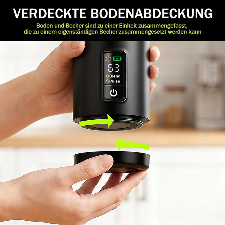 Tragbarer Mixer,600ml wiederaufladbar zerkleinert Eis&amp;Obst,Kompakt | Mixbecher &amp; auslaufsicherer Dec