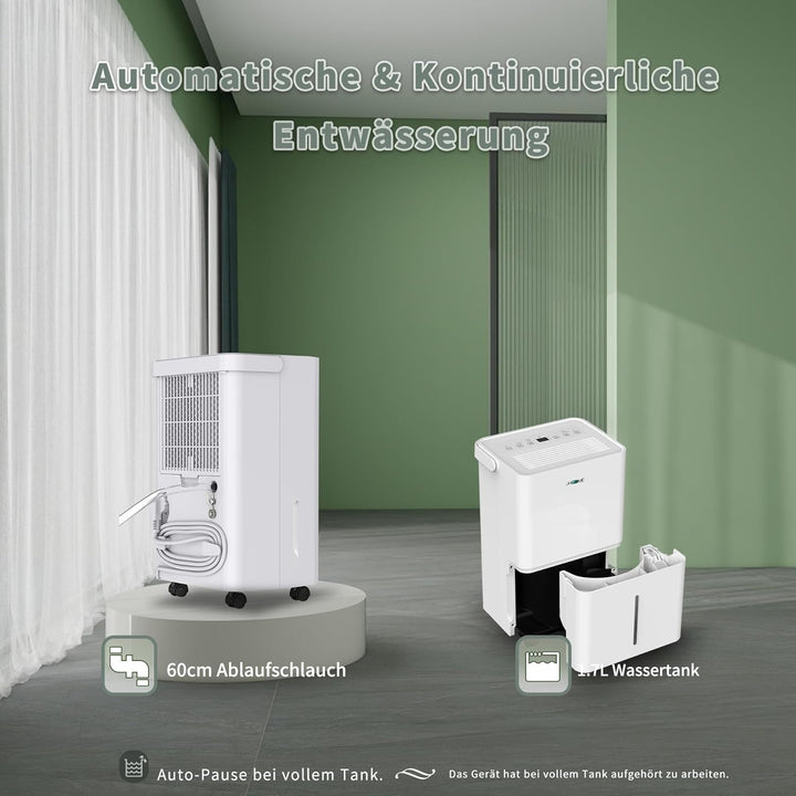 Uhome Luftentfeuchter elektrisch 12L in 24h, Raumentfeuchter für 54m³/18m², entfeuchter mit Autoabsc