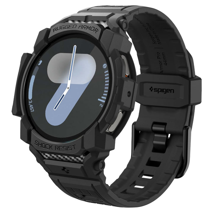 Spigen Rugged Armor Pro Hülle mit Band für Samsung Galaxy Watch 7 44mm | TPU-Unibody-Hülle mit Armba