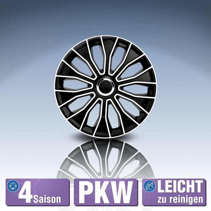 Petex Radkappensatz, 35,6 cm (14 Zoll), Voltec Pro, schwarz/weiss (1350–3629)