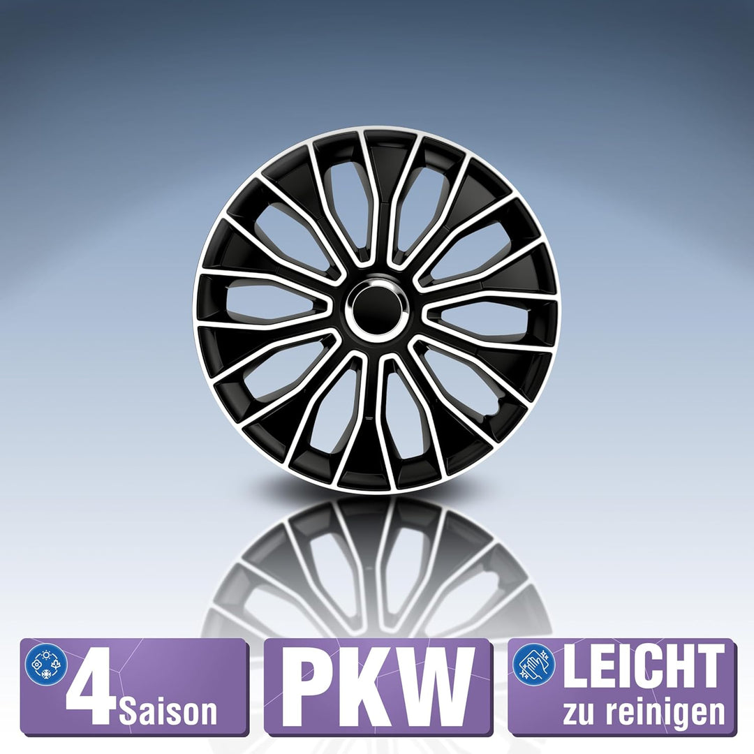 Petex Radkappensatz, 35,6 cm (14 Zoll), Voltec Pro, schwarz/weiss (1350–3629)