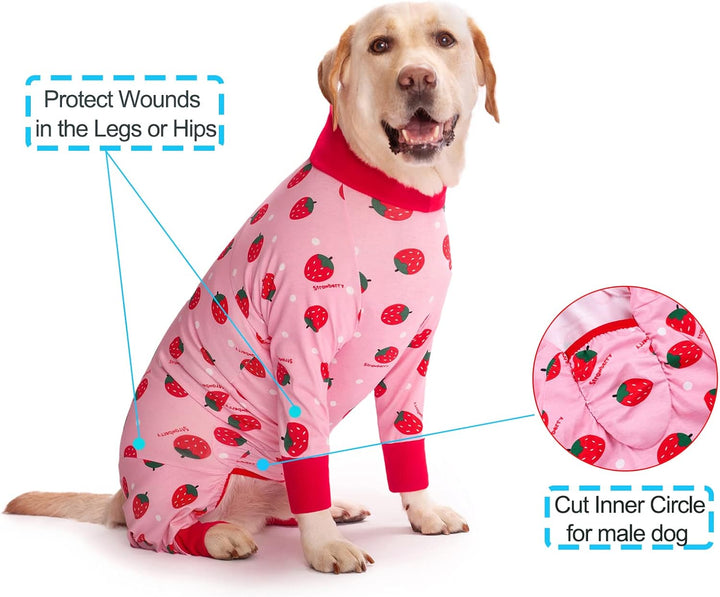 Yeapeeto Einteiler für Hunde, zur Erholung, für grosse und mittelgrosse Hunde, Schlafanzug, Ganzkörp