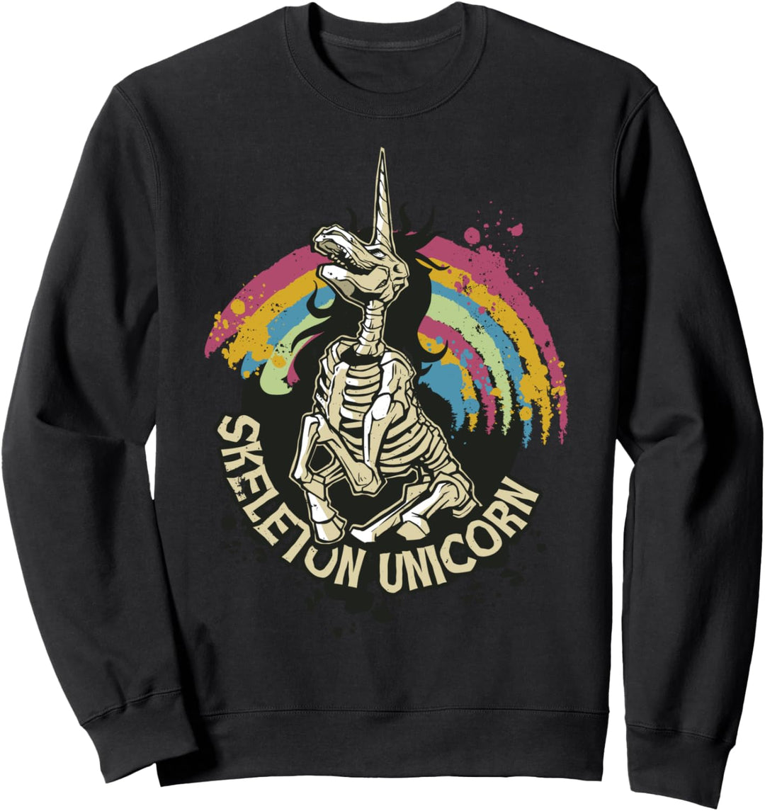 Satirisches Skelett Einhorn Sweatshirt