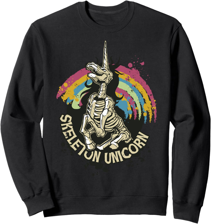 Satirisches Skelett Einhorn Sweatshirt