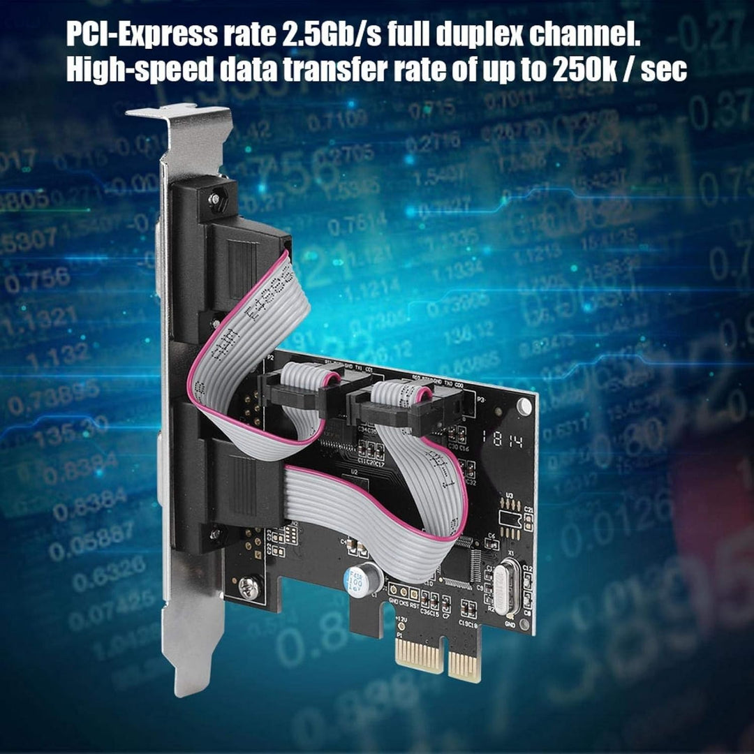 ASHATA 2 Port Serielle RS232 PCI-E Schnittstellenkarte,PCI-E zu Dual RS-232 Serial Port Adapter Konv