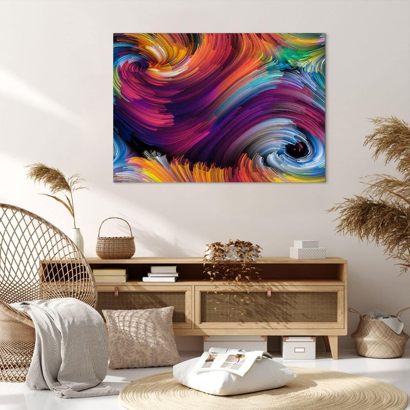 Bilder auf Leinwand 100x70cm Leinwandbild mit Rahmen Abstraktion modern Gross Wanddeko Bild Schlafzi