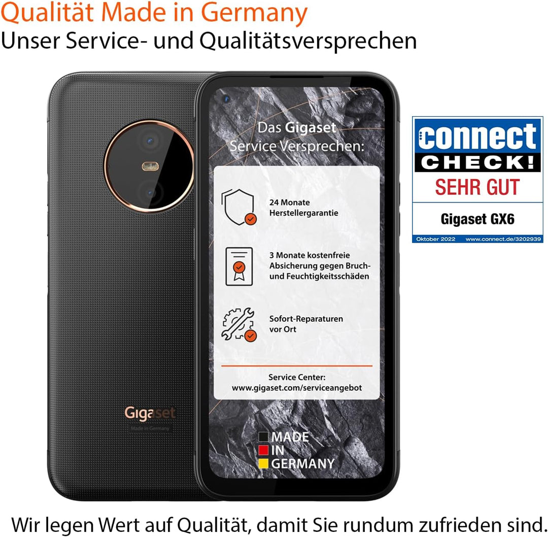 Gigaset GX6 - Outdoor Smartphone 5G - Militärstandard - staub- & wasserdicht IP68 - 6,6" FHD+ Displa