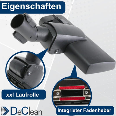 DeClean Bodendüse Bürste kompatibel mit Miele Staubsauger C1, C2, C3, Complete, Compact, Classic, S8