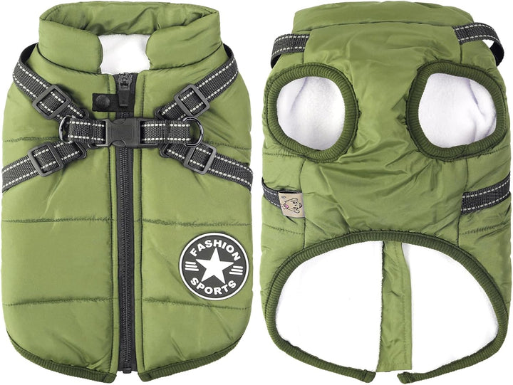 Aiboria Hundejacken für den Winter Winddicht Wasserdicht 2 in 1 Outfit Kaltwettermantel Hundewesteng