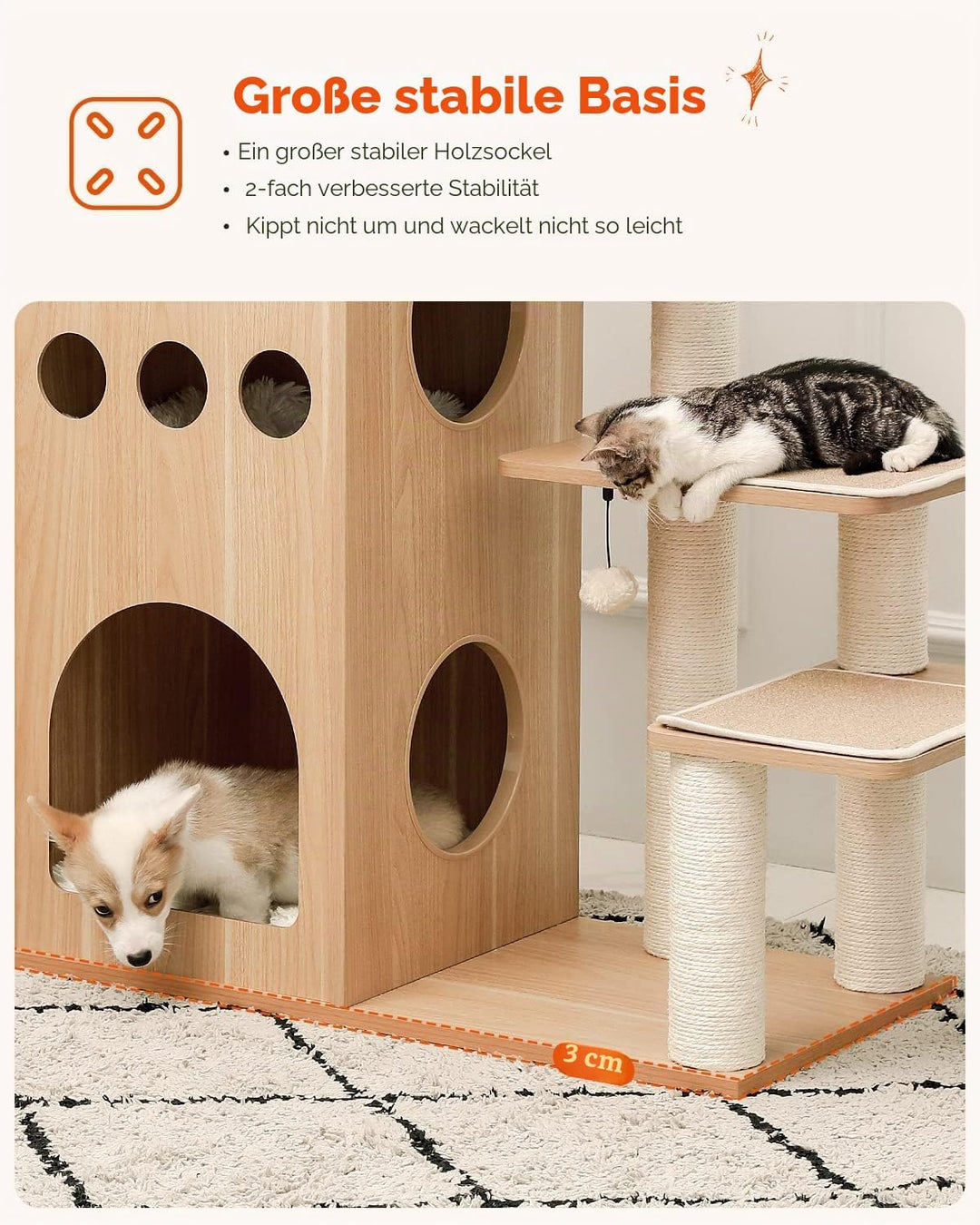 PAWZ Road Kratzbaum, hölzern Katzenbaum, luxuriös Kratzbaum gross, EIN schönes Schloss für Katzen 13