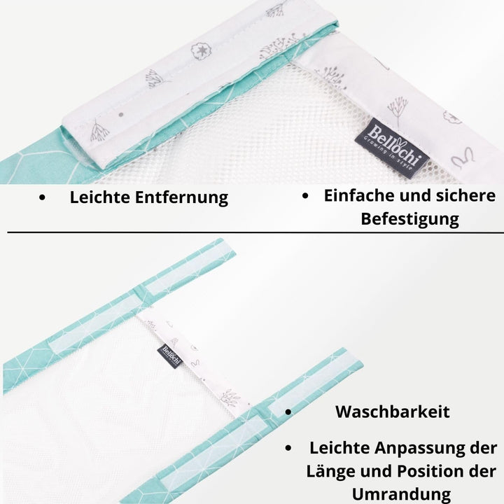 Bellochi 360x30 cm Kantenschutz Baby Babybett Umrandungen - Nestchen Kopfschutz Gitterbett Umrandung