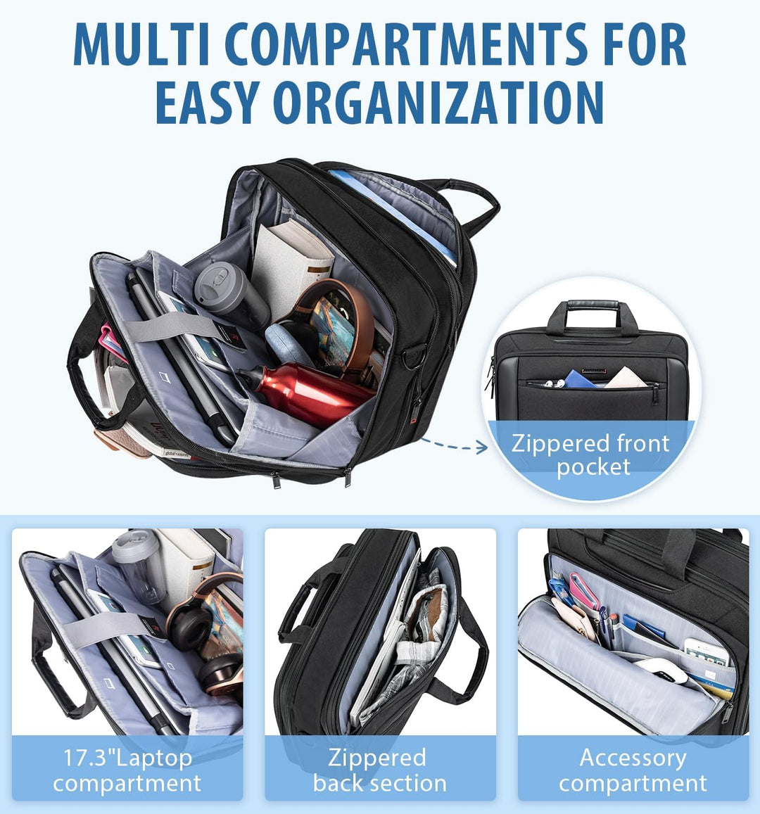 EMPSIGN Laptoptasche 17,3 Zoll Laptop Tasche Business Aktentasche Notebook Tasche Wasserabweisend Co