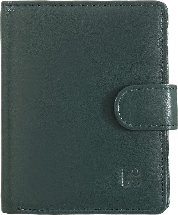 DUDU Damen Geldbörse aus echtes Leder, kleines Leder RFID-Kartenetui mit Reissverschluss, Münzfach,