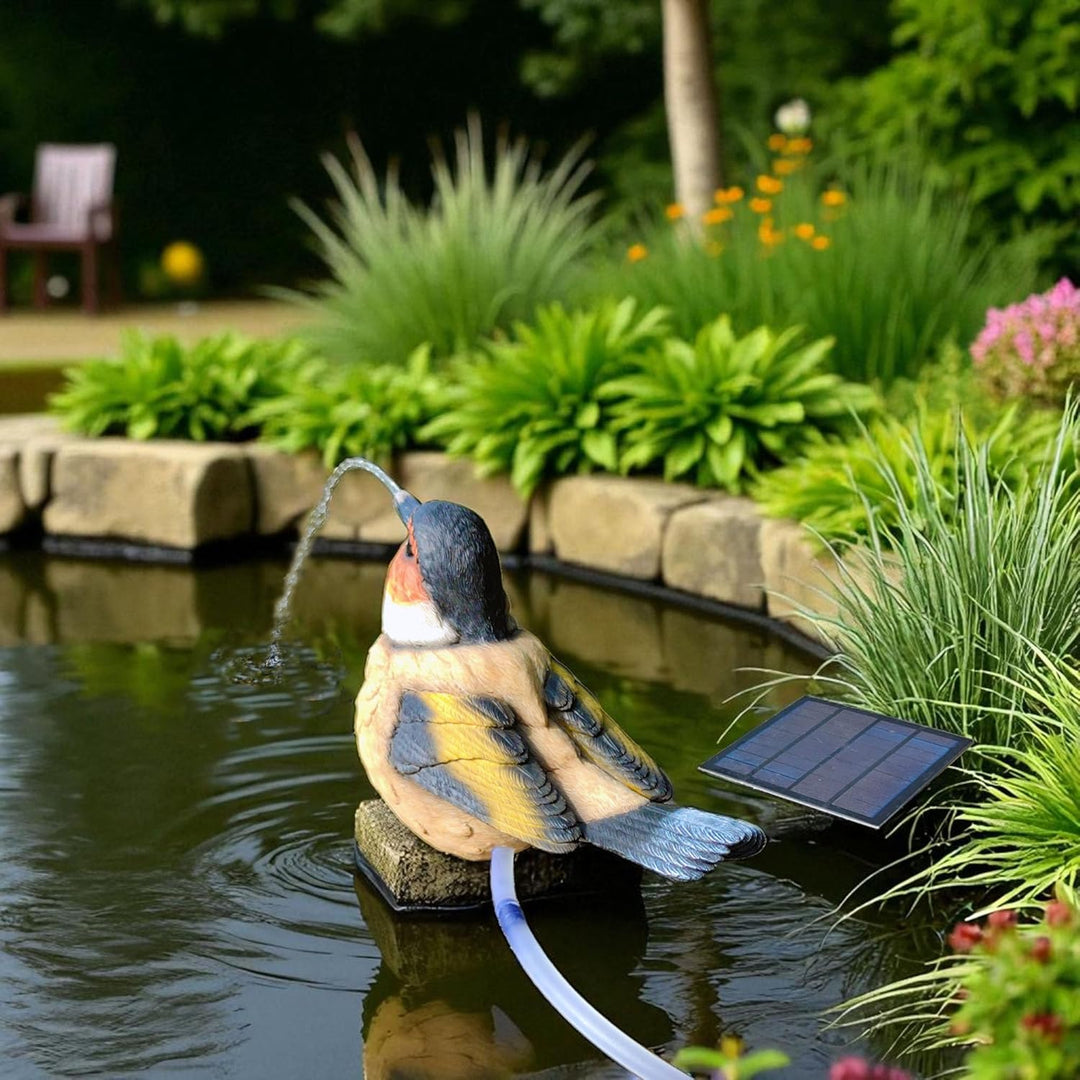 Arnusa Solar Wasserspeier – Teichfigur mit Solarpumpe & Wasserspiel – Gartendeko aus Polyresin reali
