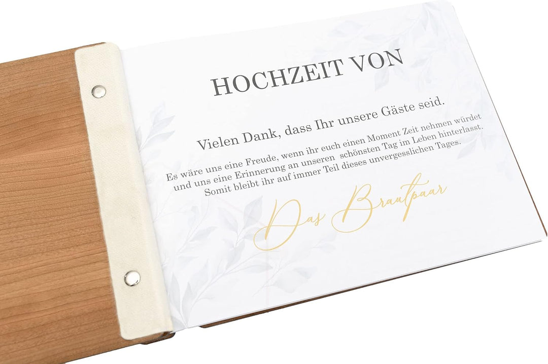 Hochzeitideal – Personalisierbares Gästebuch Hochzeit Benita E507 mit 40 Seiten I Hochzeit Gästebuch