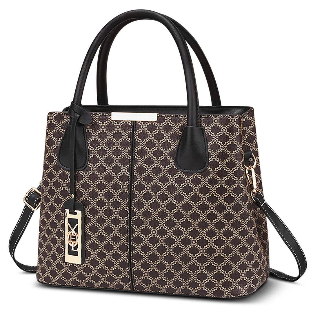 DIRRONA Retro Damen Handtasche Klassischer Druck Umhängetasche Elegant Schultertasche Lässig Crossbo