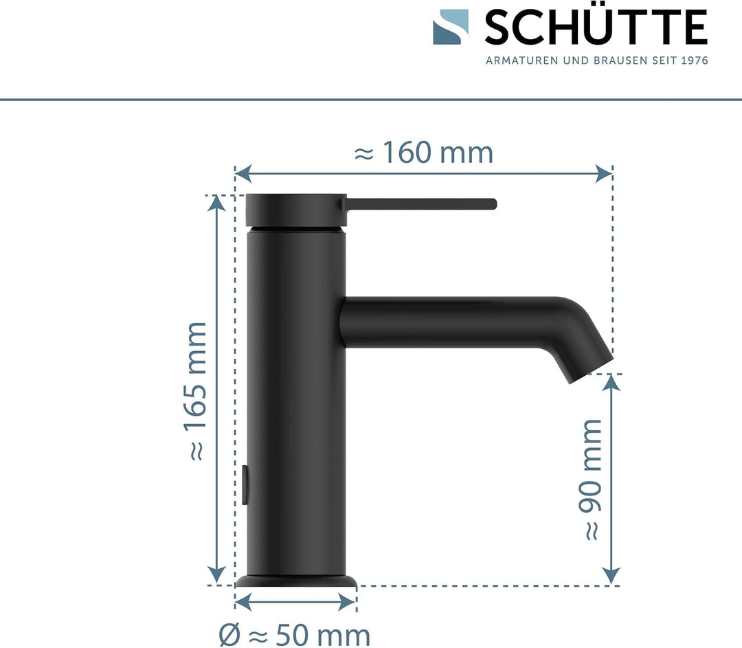 SCHÜTTE Waschtischarmatur LOS ANGELES 33106, Wasserhahn Bad mit Ablaufgarnitur, Armatur Badezimmer,