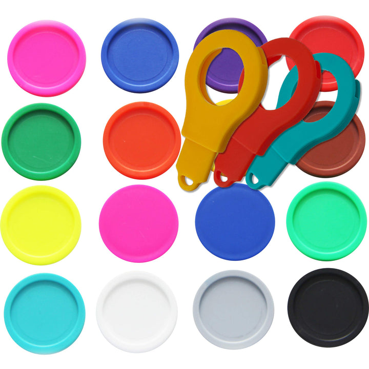 1000 Einkaufswagenchips Pfandmarken EKW2 Wertmarken Farbe Bunt gemischt, Randmarken + 3 Chiphalter f