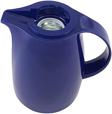 Helios Servitherm Thermoskanne Dunkelblau 1,0L – 6h Heiss - Hält Getränke heiss & kalt – Einhandbedi
