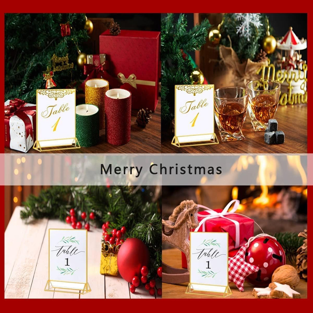 Bilderrahmen, 12 Stück 5x7 Zoll (13x18cm) Thekenaufsteller Bilderrahmen Goldenes Seitenklares Doppel