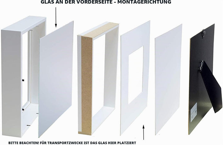 BD ART 28x35 cm Box 3D Objektrahmen Bilderrahmen mit Passepartout 20x25 cm, Schwarz Rechteckiger zum