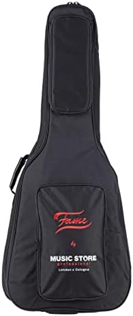 Fame Deluxe Gigbag für Westerngitarre, Wetterfest, mit Rucksackgarnitur, 20mm Polsterung, Zubehörfac