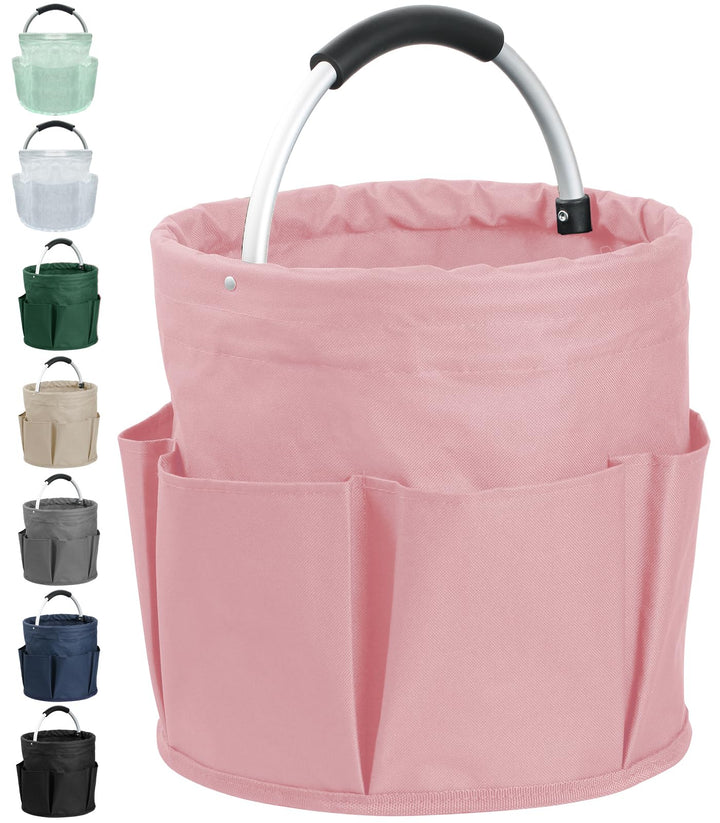 17L Einkaufskorb mit Henkel, Faltbarer Putzmittel Organizer mit 6 Taschen, Tragbarer Picknickkorb au