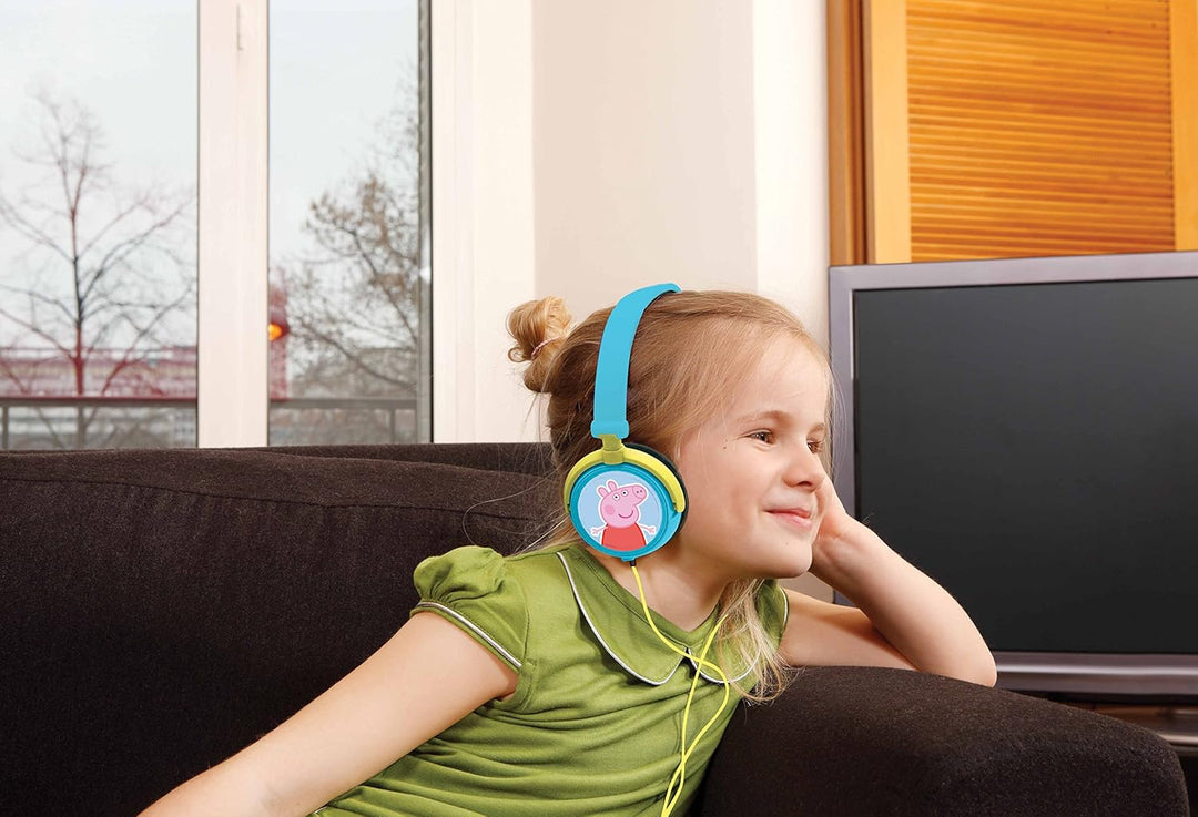 Lexibook, Peppa Pig, Stereo-Kopfhörer, kindersichere Lautstärke, klappbar und einstellbar, blau/grün