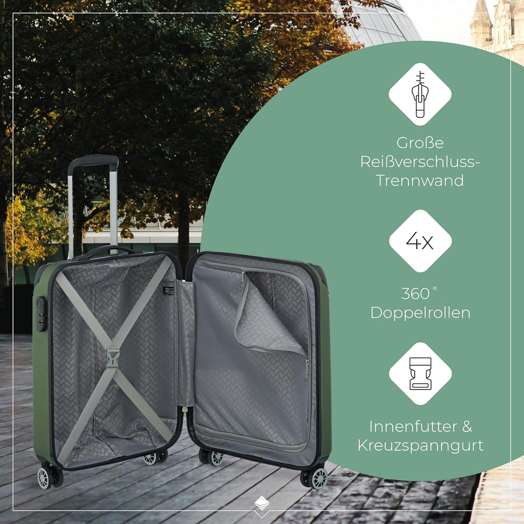 Travelite 4-Rad Handgepäck Koffer erfüllt IATA Bordgepäckmass, Gepäck Serie CITY: Robuster Hartschal