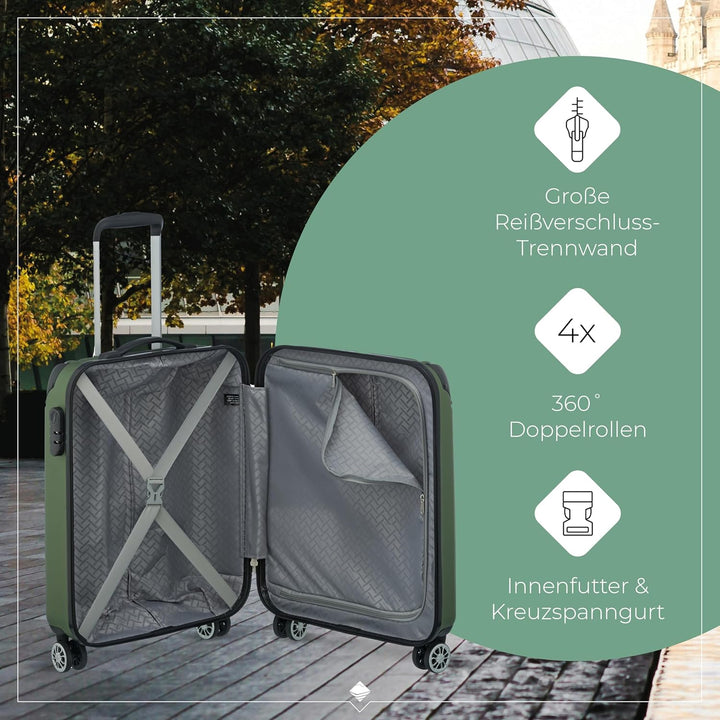 Travelite 4-Rad Handgepäck Koffer erfüllt IATA Bordgepäckmass, Gepäck Serie CITY: Robuster Hartschal