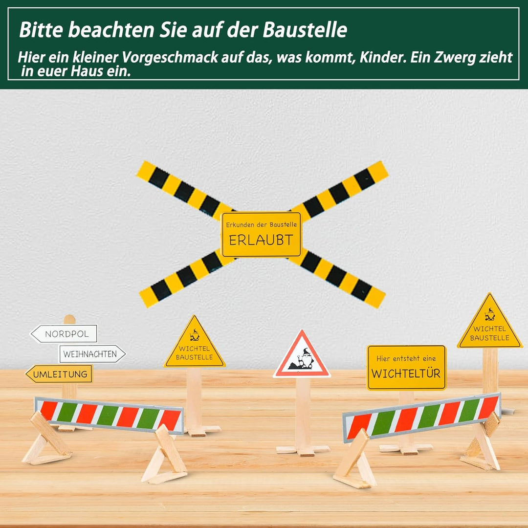Wichteltür Set, 48 Stück Wichteltür Zubehör Weihnachten Komplettset, Wichtel Zubehör Baustelle Set i