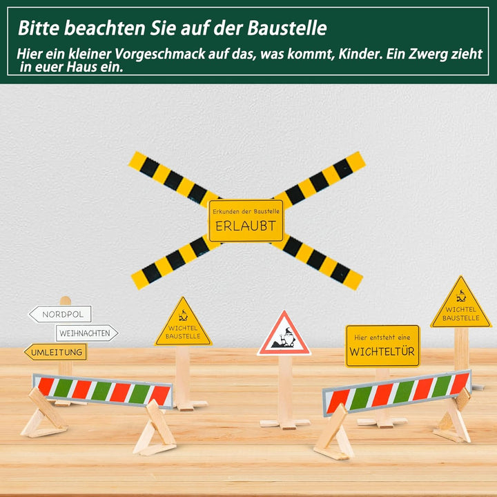 Wichteltür Set, 48 Stück Wichteltür Zubehör Weihnachten Komplettset, Wichtel Zubehör Baustelle Set i